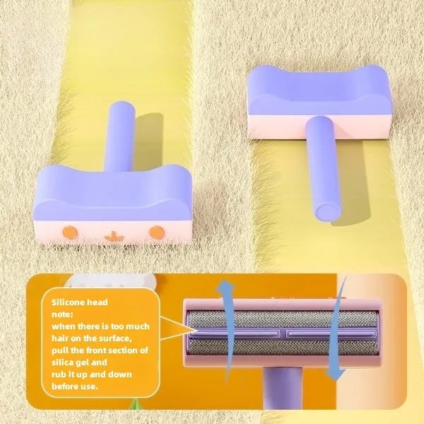 Reusable pet hair roller remover for furniture in blue pink colour