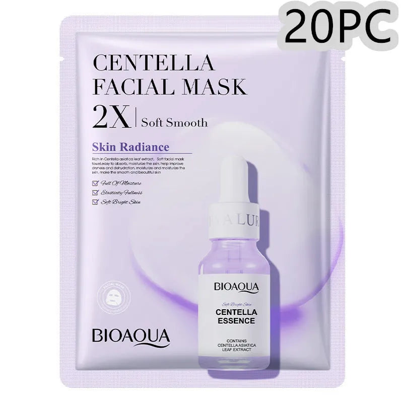 Collagen and hyaluronic acid facial sheet mask in 30g gel format with Vitamin C and Centella Asiatica options