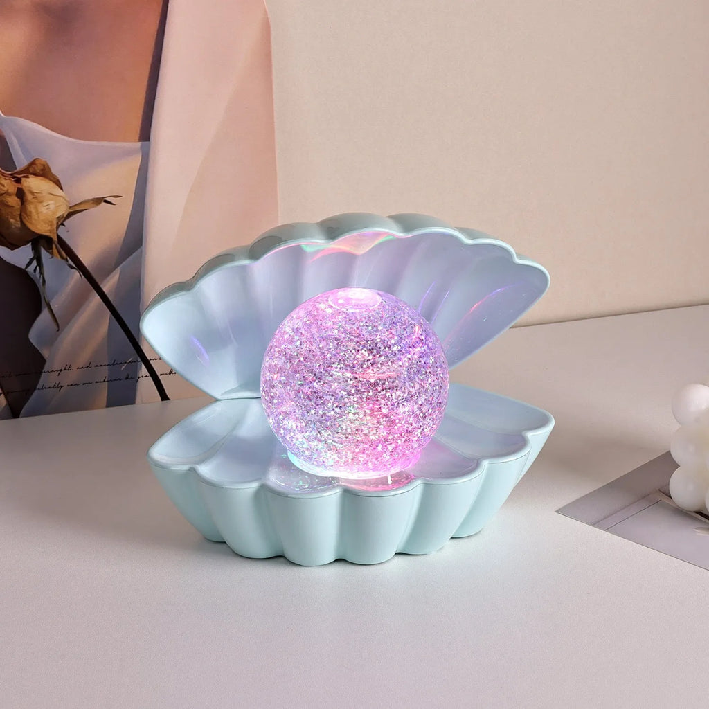 Shell-shaped decorative night lamp with gentle ambient lighting