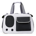 Foldable single shoulder canvas pet backpack shown in yellow, suitable for carrying cats or small dogs.