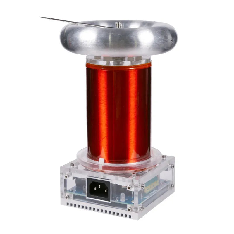 Music Tesla coil driver board unit with controller and cables for 220V high-voltage arc demonstrations.