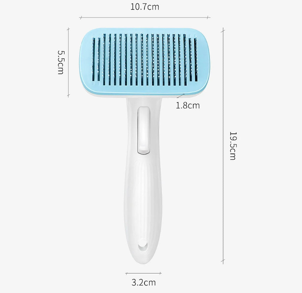 Automatic pet grooming comb with one-click hair removal in four colour options for cats and dogs