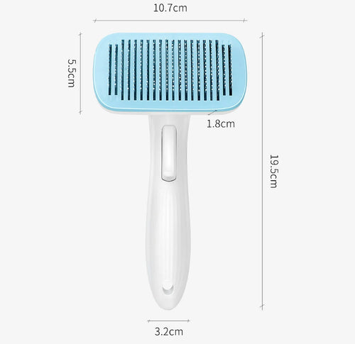 Automatic pet grooming comb with one-click hair removal in four colour options for cats and dogs