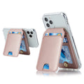 Magnetic card holder phone case for iPhone 14 Pro Max in black with a card inserted in the holder on the back