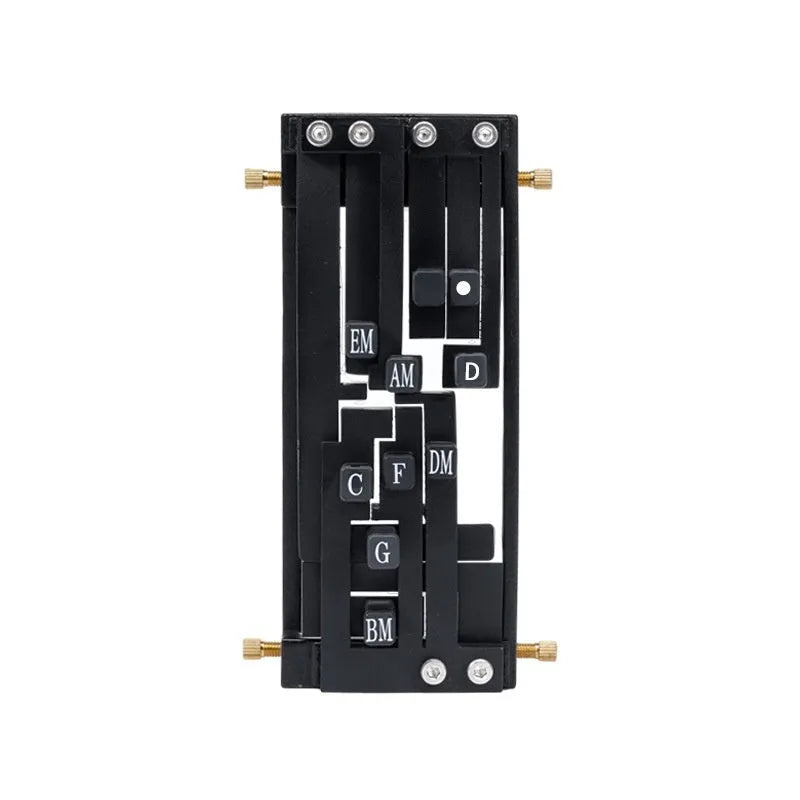 Black automatic chord practice device for beginner folk guitar players with double chord mechanism