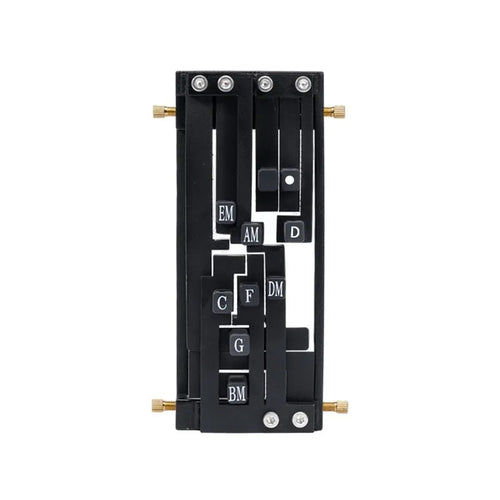 Black automatic chord practice device for beginner folk guitar players with double chord mechanism