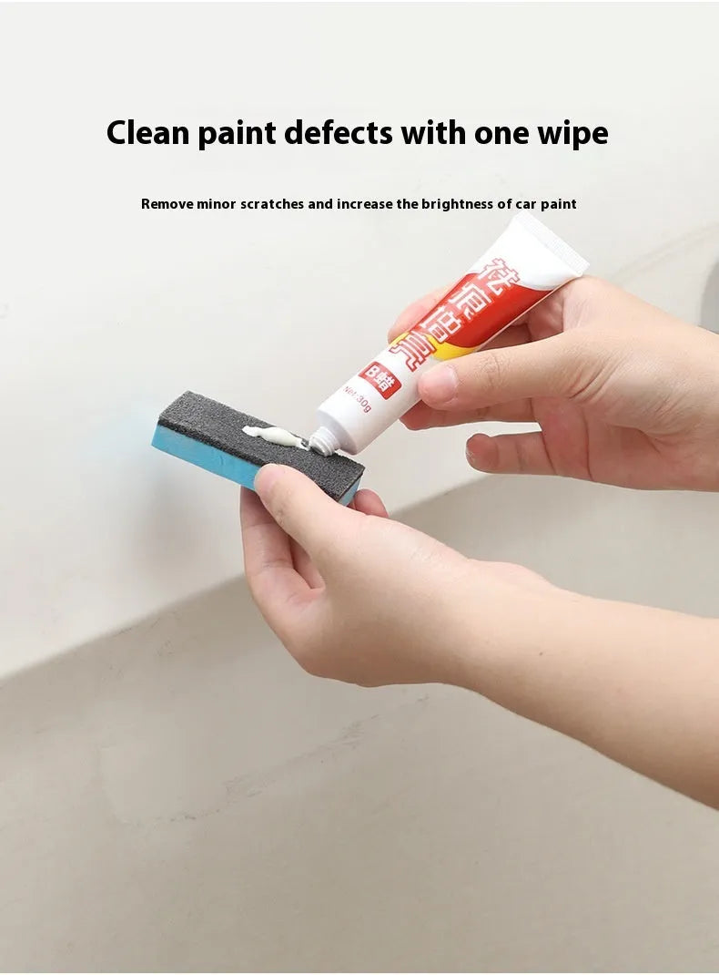 Car repair wax kit with A and B wax bottles and frosted sponge applicator for scratch removal and polishing
