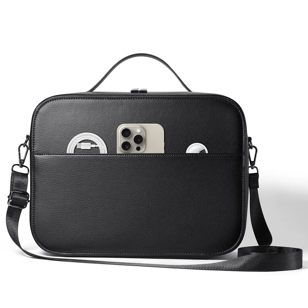Vision Pro MR glasses superfiber storage box in black colour measuring 32.5cm × 24.5cm × 11.5cm
