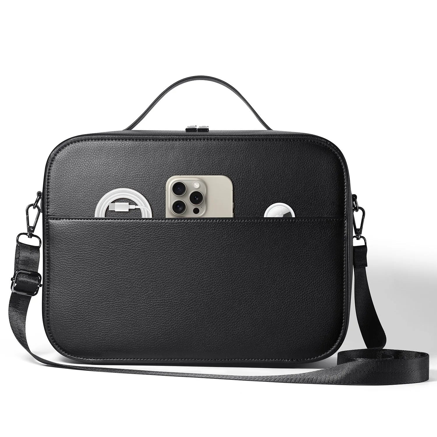 Vision Pro MR glasses superfiber storage box in black colour measuring 32.5cm × 24.5cm × 11.5cm