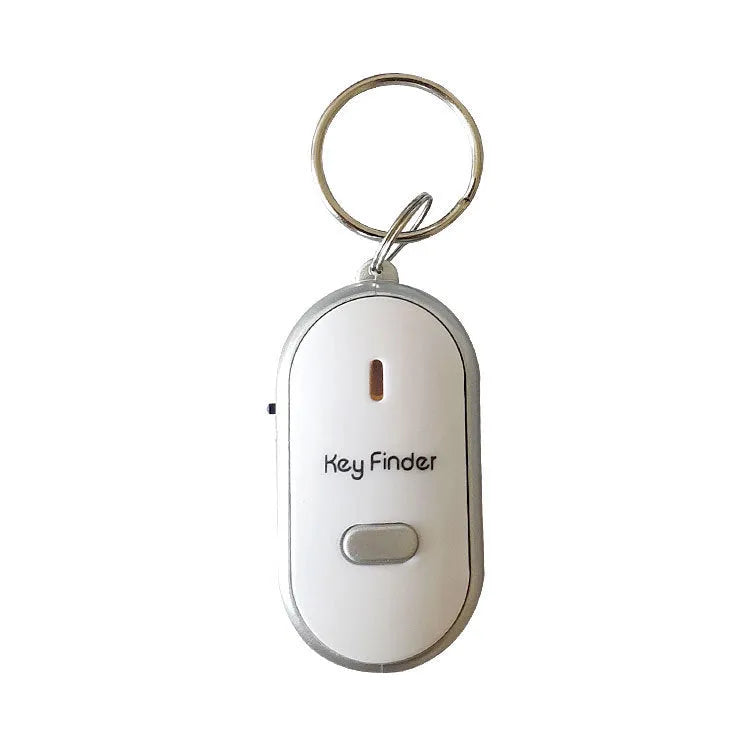 Oval plastic key finder with voice control in red, blue, white, black, and orange colour options