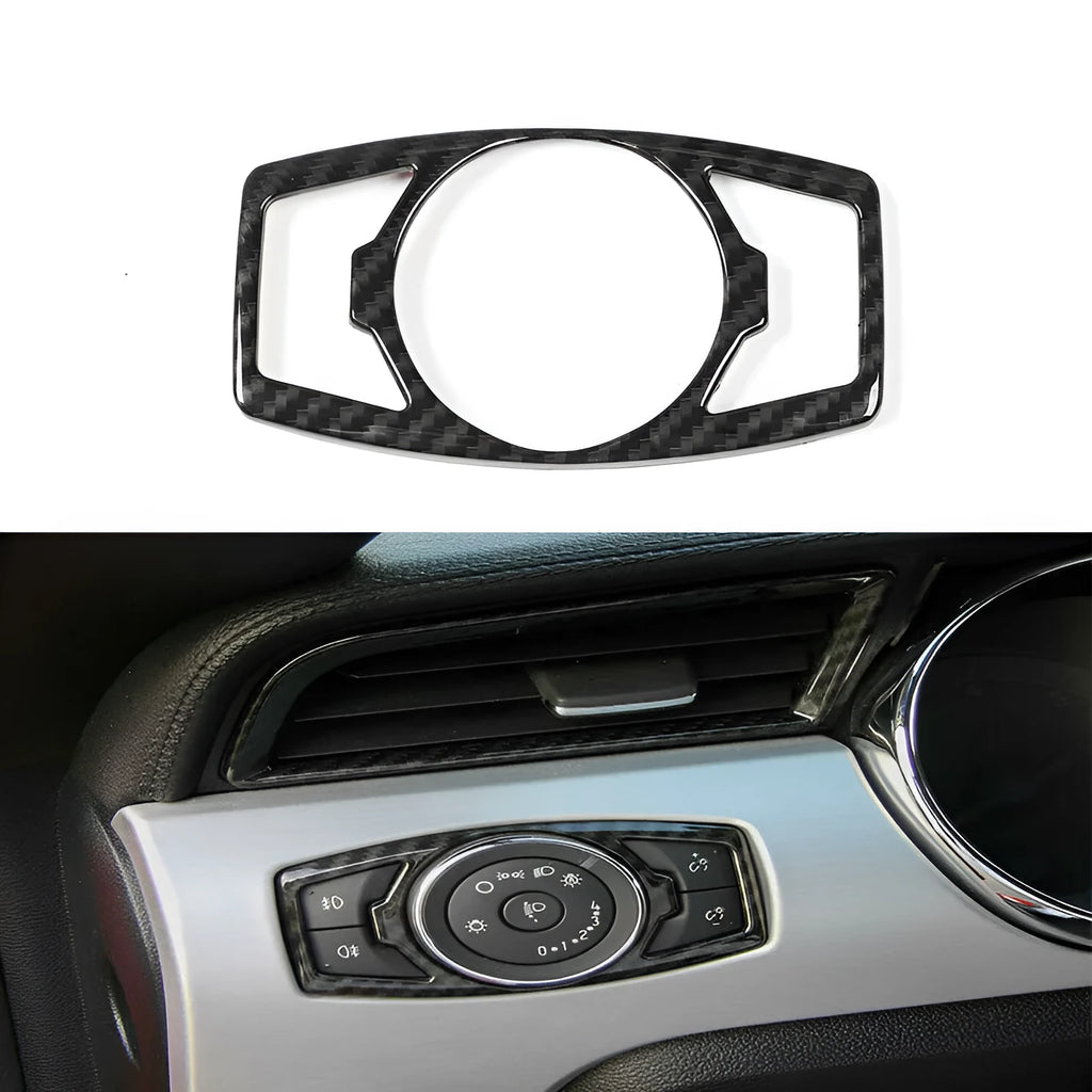 Carbon fibre pattern decorative patch for Ford F150 Raptor headlight control panel.