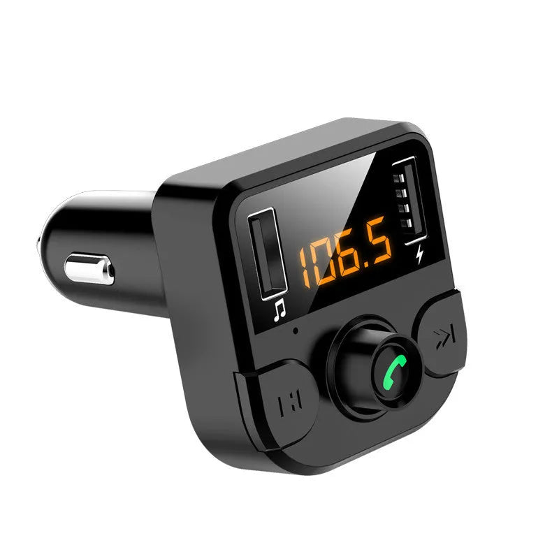 Black car Bluetooth MP3 player with 1.1-inch display for vehicle cigarette lighter connection