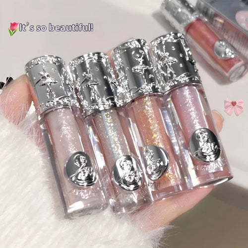 Ballet brand liquid eye shadow set showing five shimmer colour pots: Sakura Field, Doll Log, Butterfly Paradise, Nutcracker, Pillow Fairy Tale.
