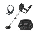 Underground metal detector for beginners with 1 metre range and audible alarm on grass