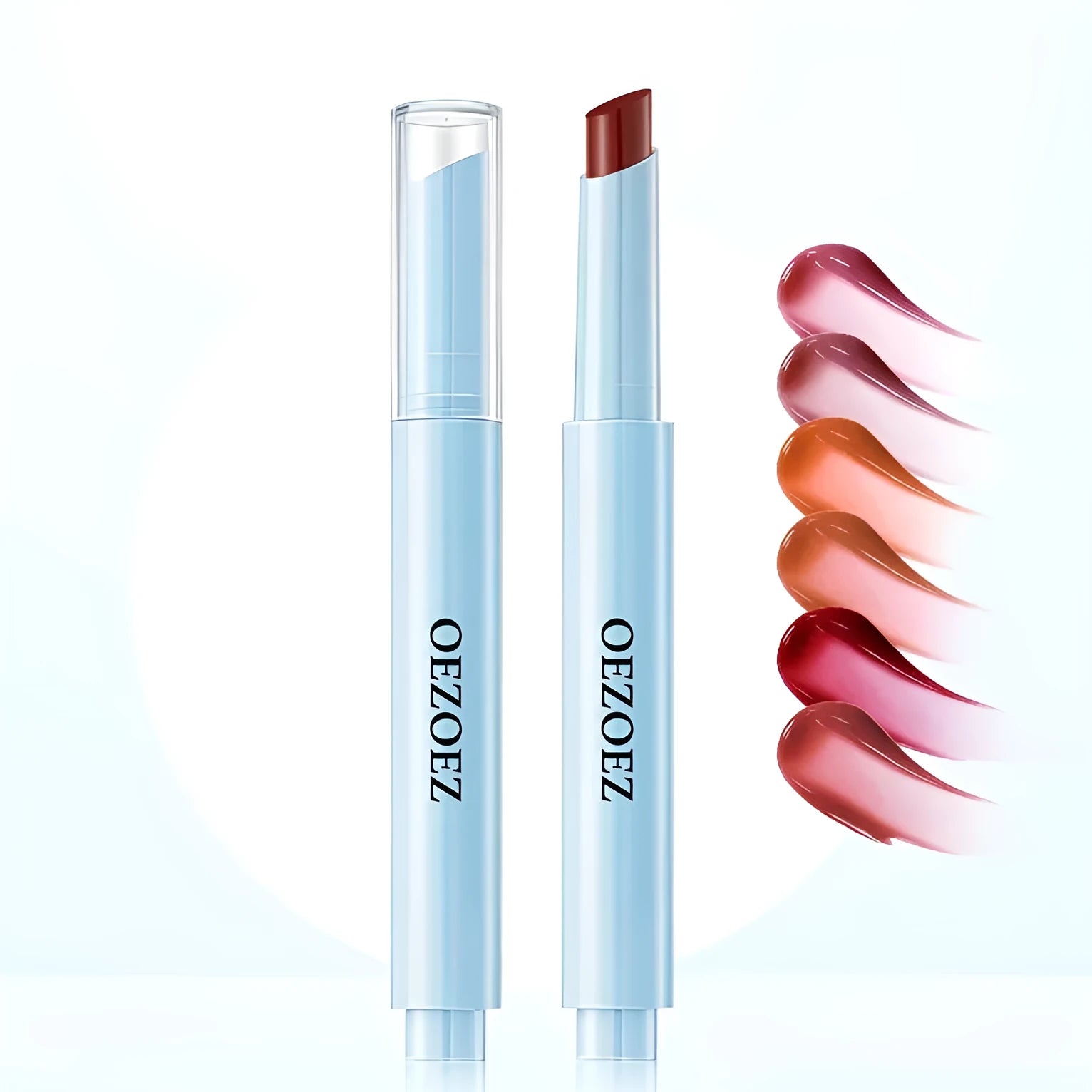 Waterproof moisturising lipstick bullet in one of six Z0033 shade options, showing 1.8g net content.