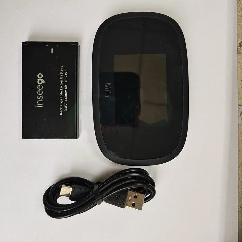 Black MiFi8000 portable 4G wireless router with compact rectangular design