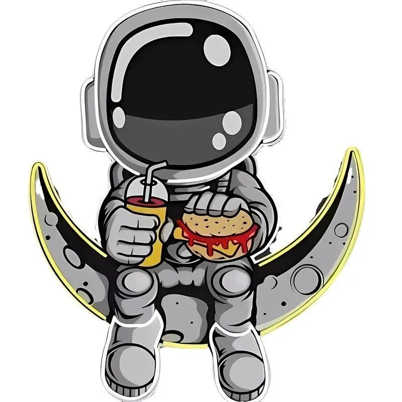 Astronaut wall mounted neon light in blue lemon yellow with USB cable, 30x35cm plastic shell for indoor decoration