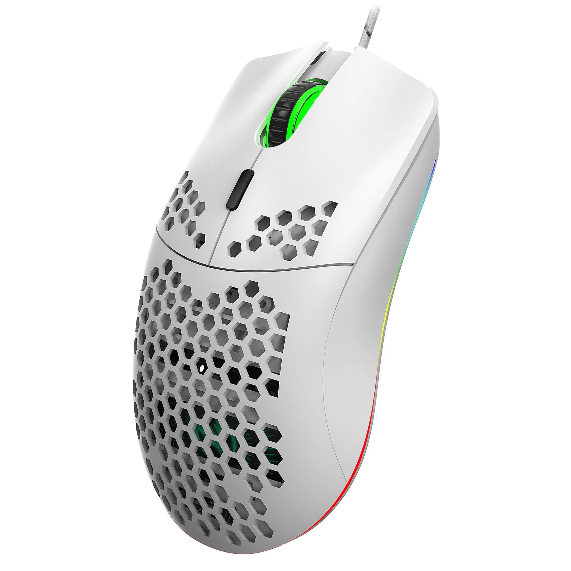 J900 honeycomb shell wired gaming mouse with RGB lighting in black colour