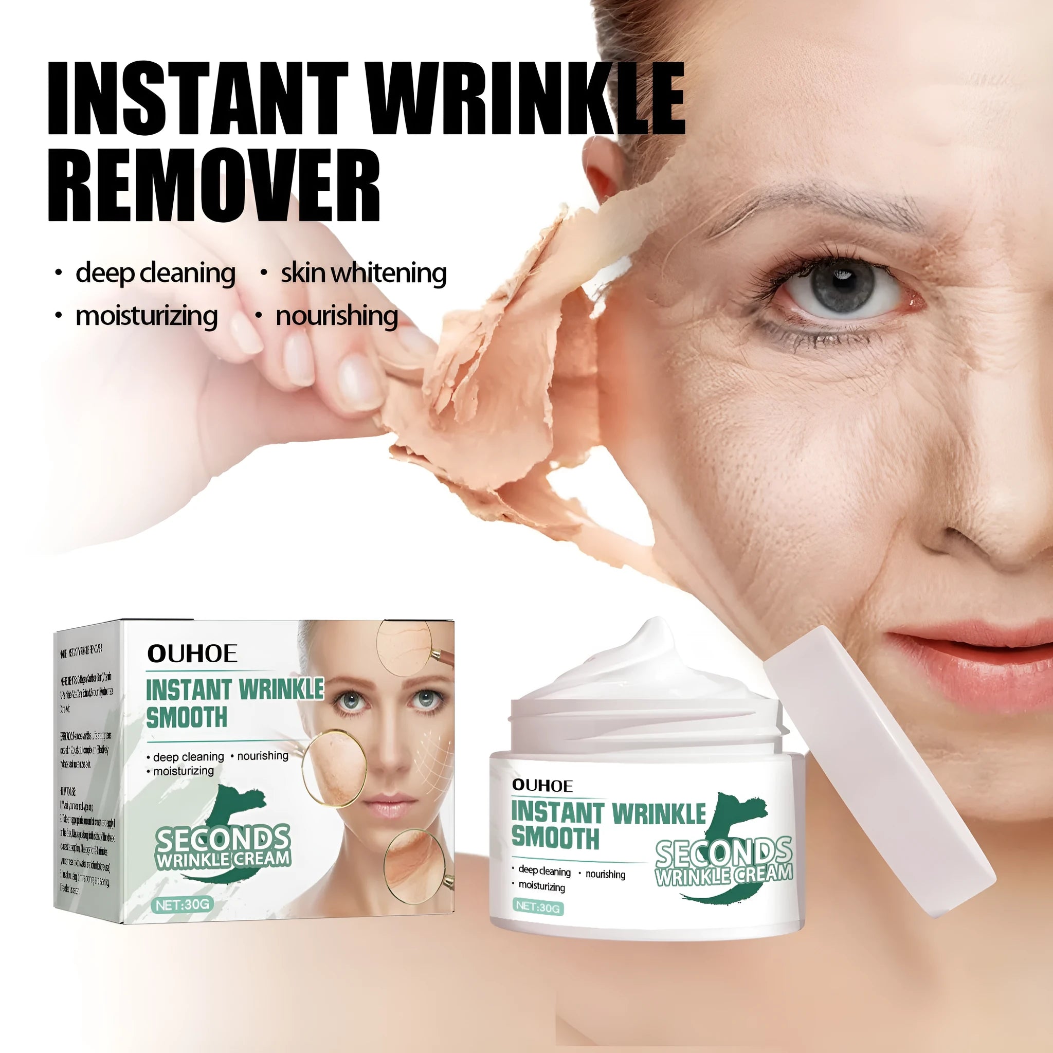 30g anti-aging anti-wrinkle face cream jar with hydrating properties