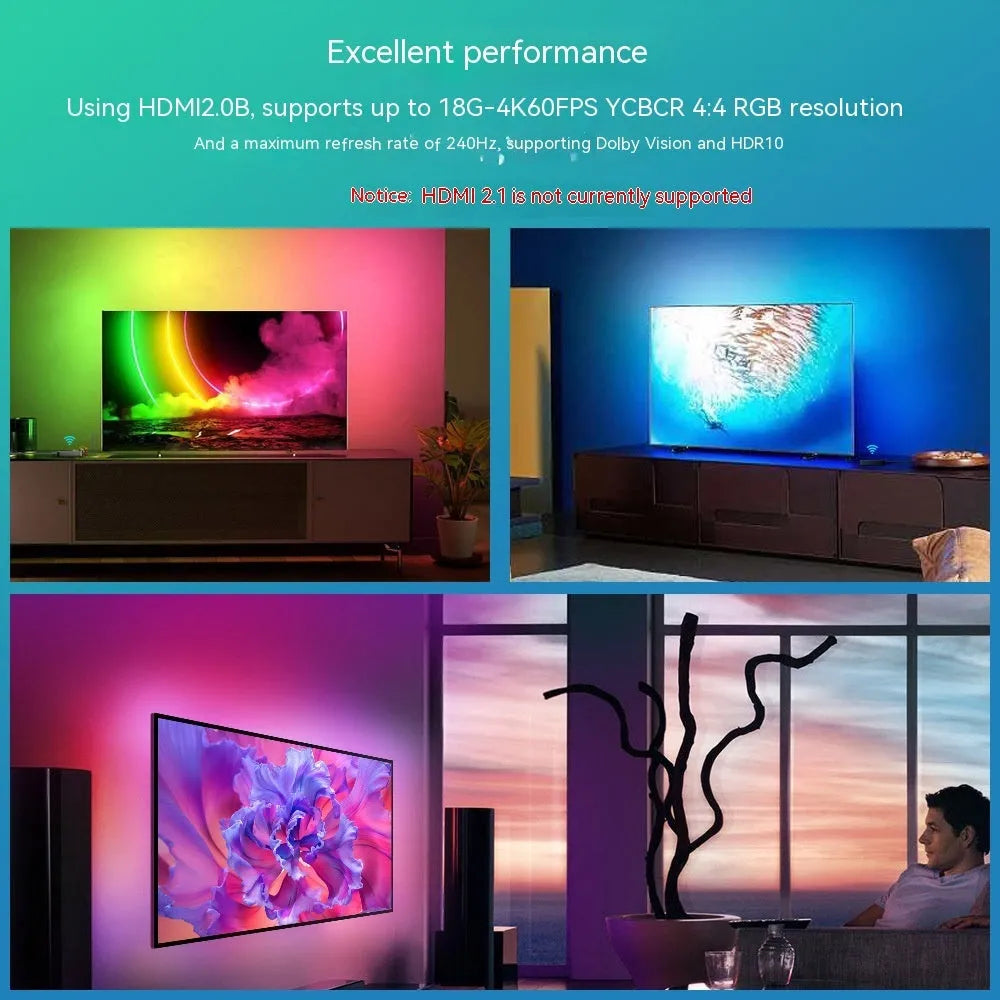 Smart Wi-Fi TV backlight strip in three lengths for 40 to 80 inch televisions