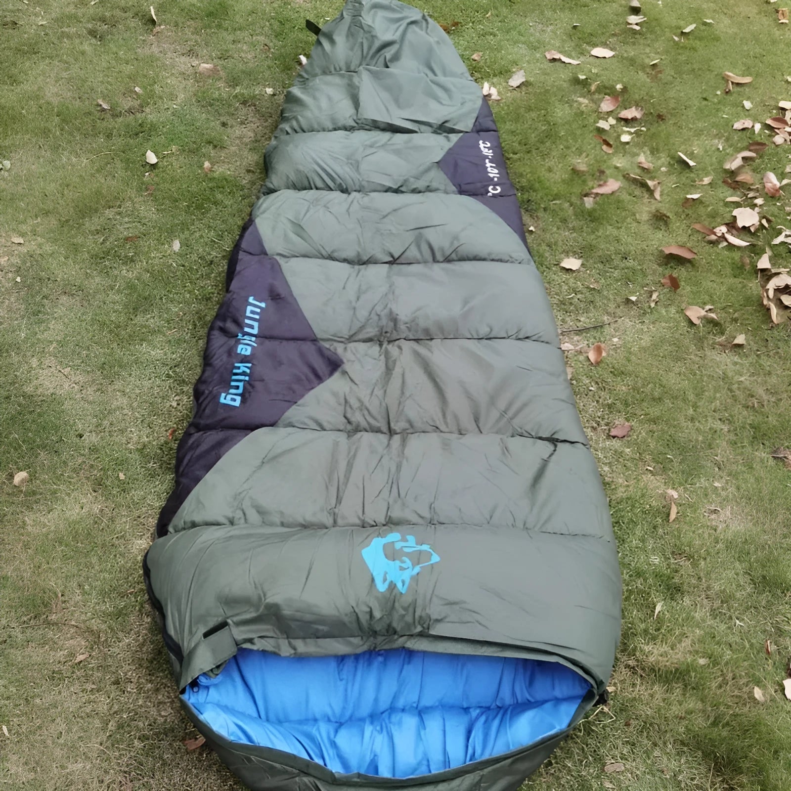 Outdoor cotton sleeping bag with compression storage bag in brown colour option