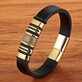 Titanium steel woven bracelet for men with scorpion geometric design, available in 19cm and 21cm sizes