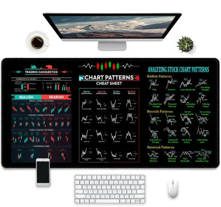 Game-themed printed rubber mouse pad with non-slip base on a desk.