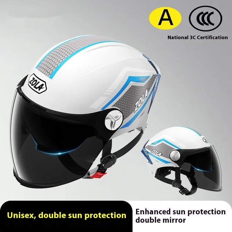 Children's 3C safety helmet in ABS construction with universal fit for motorcycle and bicycle riding