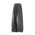 Plus size straight-leg trousers with fleece lining in light grey, dark grey, or black.