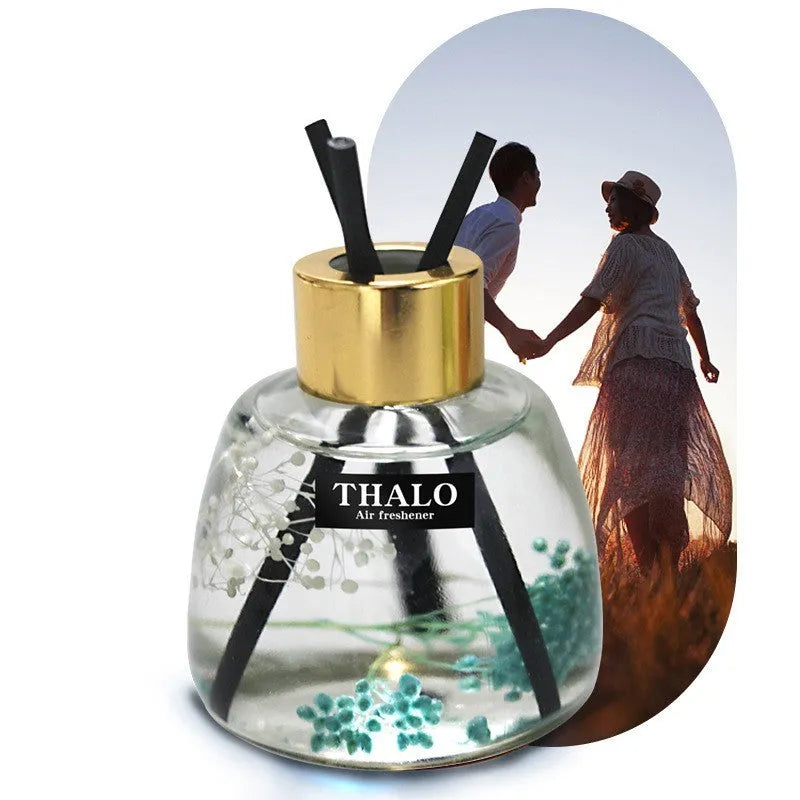 Glass car perfume ornament bottle with loose incense in six scent options