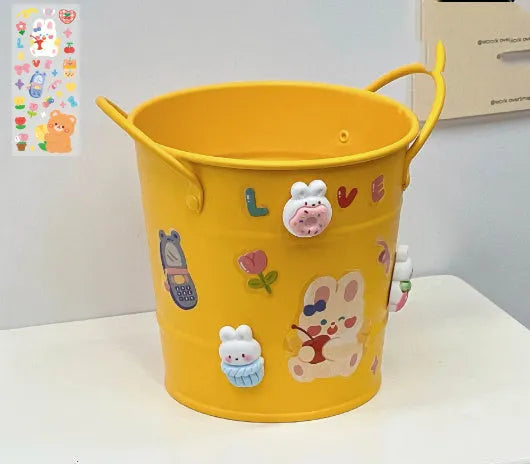 Round metal pen holder desktop storage box in multiple colour options
