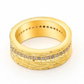 Geometric gold electroplated copper women's ring showing clean lines and contemporary design
