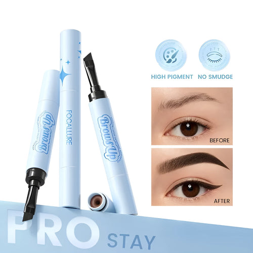 2 in 1 eyebrow gel cream pencil in three colours with brush for waterproof long-lasting natural brows