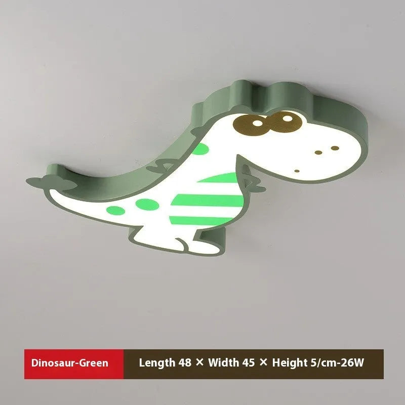 48cm cartoon dinosaur ceiling light with aluminium body and PVC shade in children's bedroom