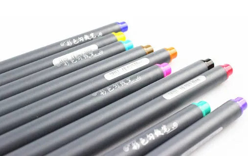 Pack of 10 hook line pens with 0.38mm tips for technical drawing and drafting