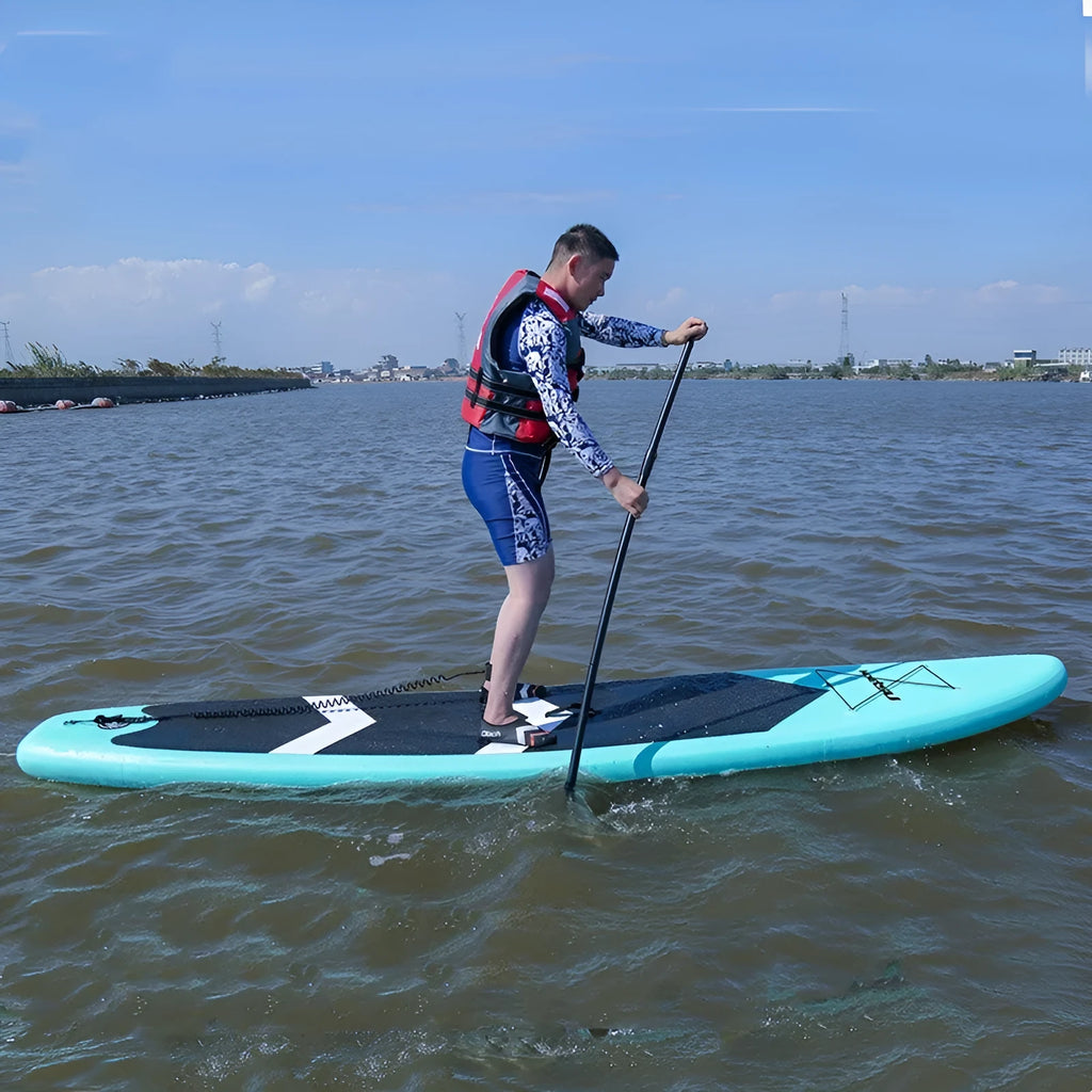 Inflatable paddleboard 320cm long 0.9mm PVC in green with carbon paste style