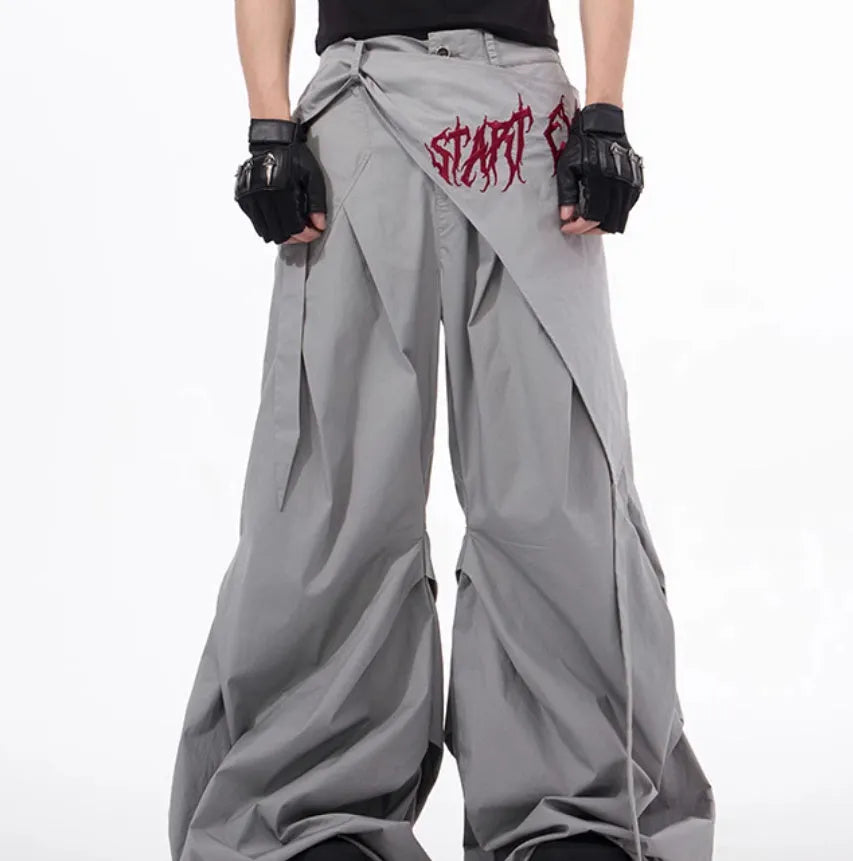 Boys summer wide-leg trousers in Korean style showing black and grey colour options