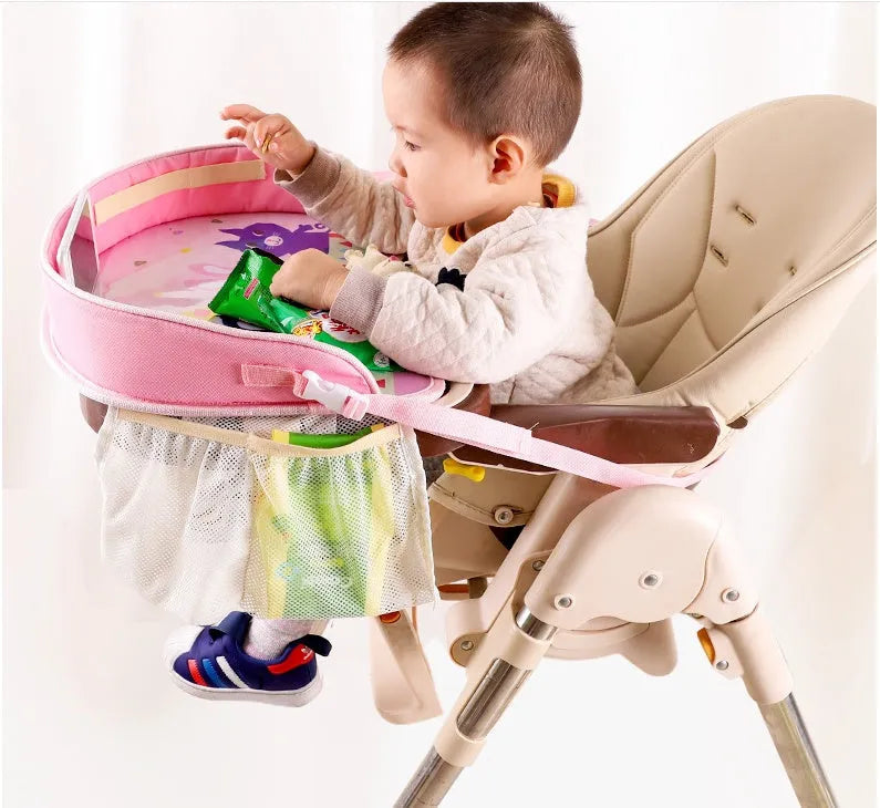 Baby car seat tray table 42x32x8 cm Oxford polyester blue travel activity tray