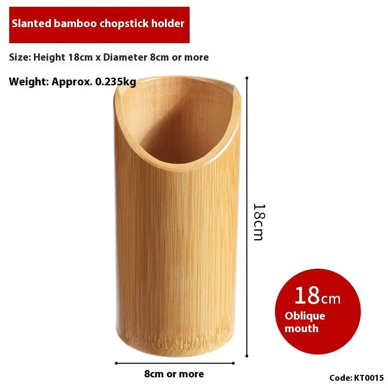 Wild bamboo chopsticks holder in a creative style, showing its portable tube design for utensil storage.