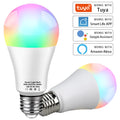 Tuya WiFi RGB smart bulb with E27 screw base, 10W-18W options, works with Alexa and Google Home