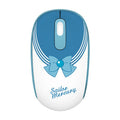 Pink Sailor Moon wireless mouse with USB receiver on desk