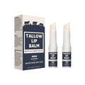 Two beef tallow lip balms for dry lips universal skin type care
