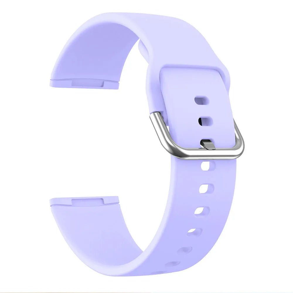 Fitbit Versa 3 Sense 2 replacement silicone strap with silver buckle in multiple colour options