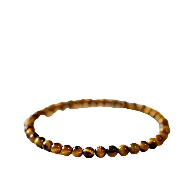 Tigereye stone bracelet in new Chinese style with geometric design and round elements