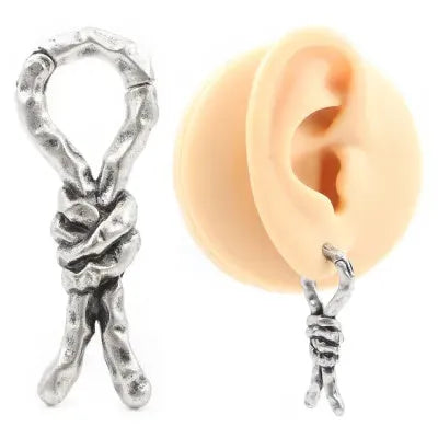 Creative Bends And Hitches 4mm copper auricle earrings with a bent, retro design.