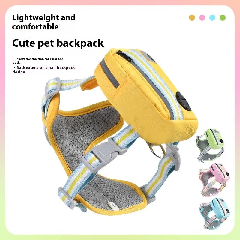 Explosion-proof anti-strangulation dog harness in Oxford cloth with attached 1.5 metre rope