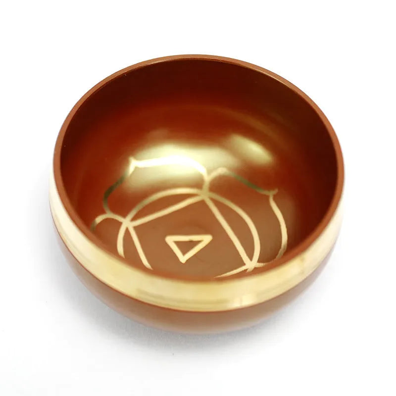 Handmade 7.8cm diameter alloy Himalaya bowl in seven colours for meditation and percussion