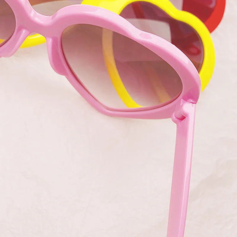 SUNFLOWER childrens plastic love-style sunglasses in multiple frame colours for kids birthday gift