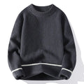 Men's loose fit pullover sweater in chemical fibre blend for autumn wear