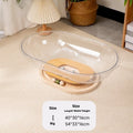 Transparent acrylic cat space capsule bathtub showing capsule design